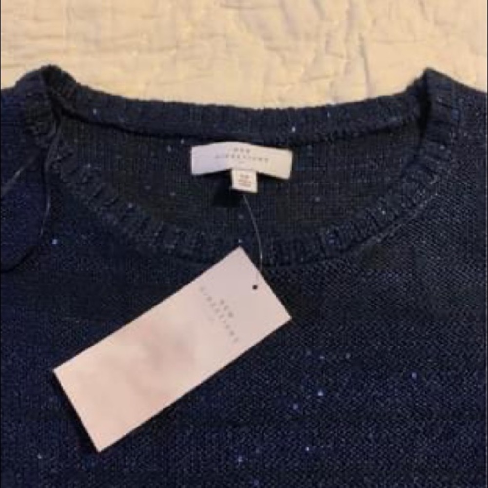 Embellished Sparkle Navy Blue Women’s Top. Size M